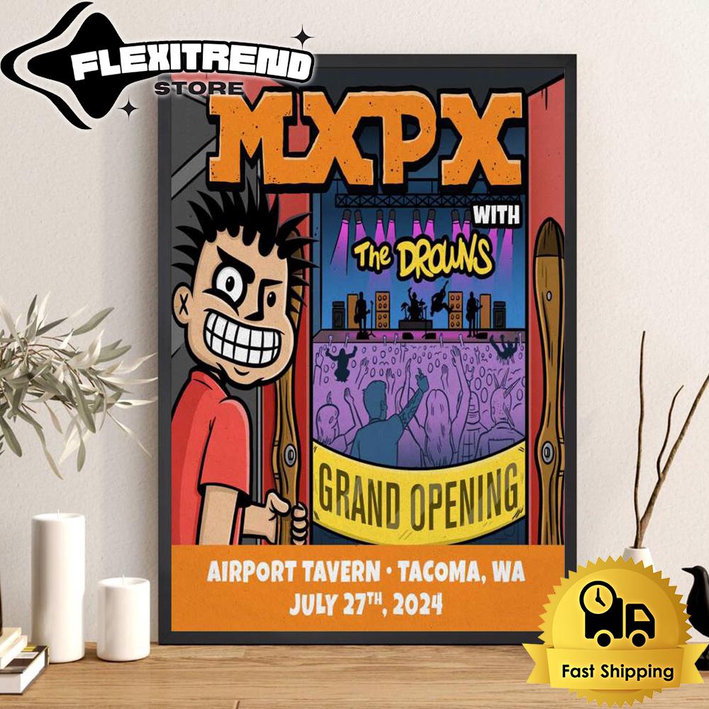 MxPx Tour At Airport Tavern, Tacoma WA 2024 Poster Canvas