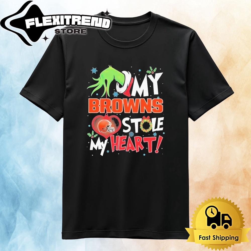 My NFL Cleveland Browns The Grinch Stole My Heart T Shirt