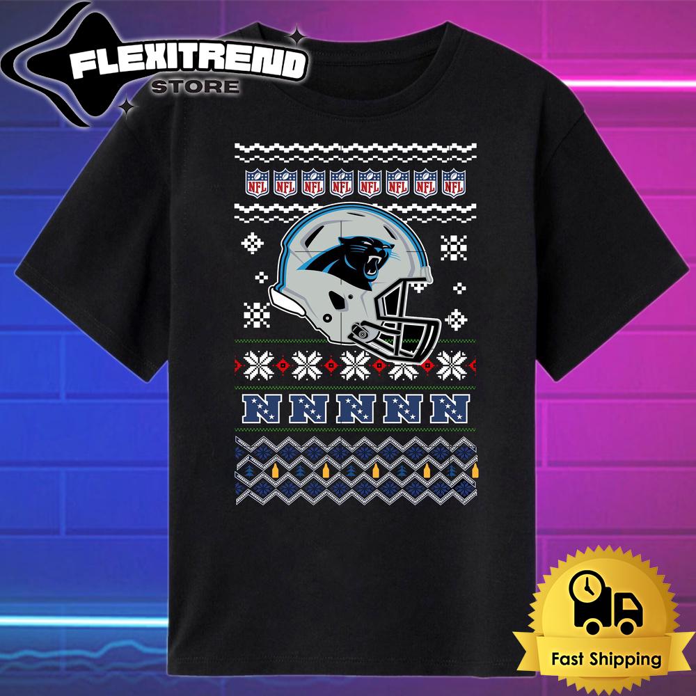 NFL Carolina Panthers Helmet Christmas T Shirt