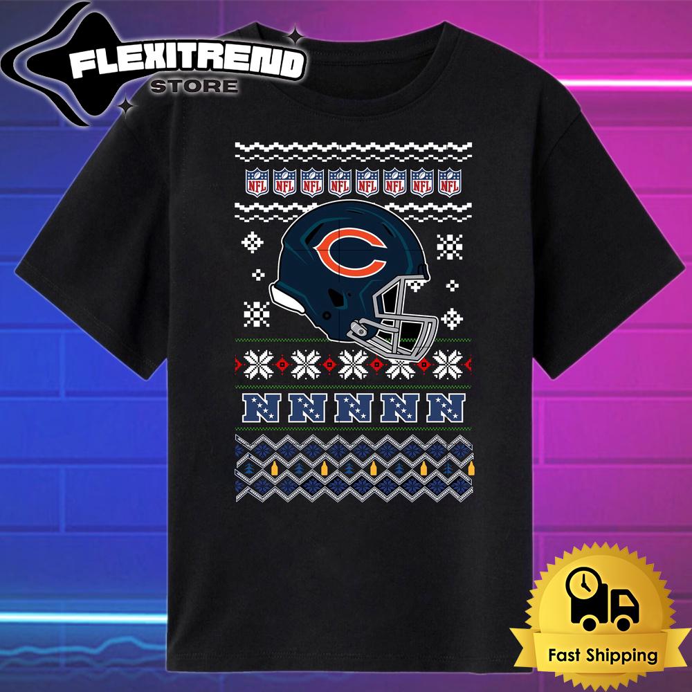 NFL Chicago Bears Helmet Christmas T Shirt