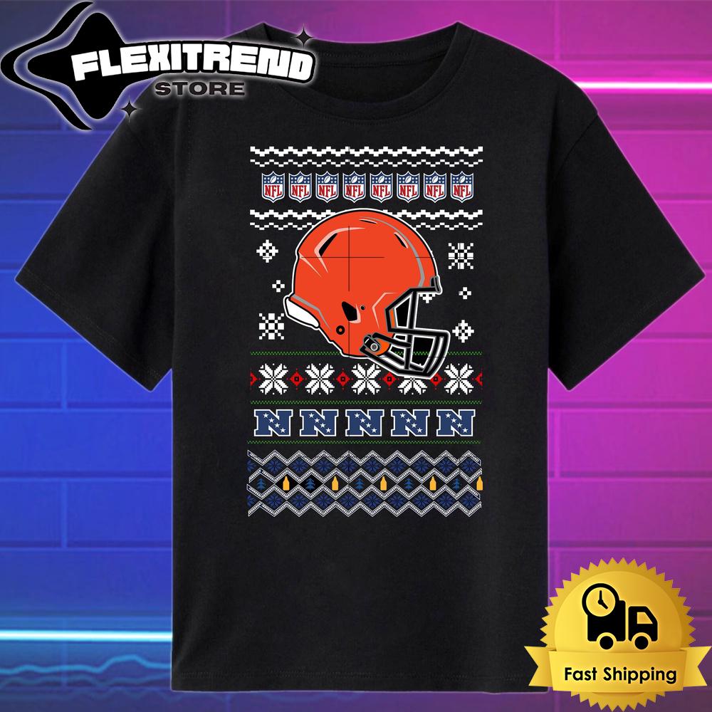 NFL Cleveland Browns Helmet Christmas T Shirt