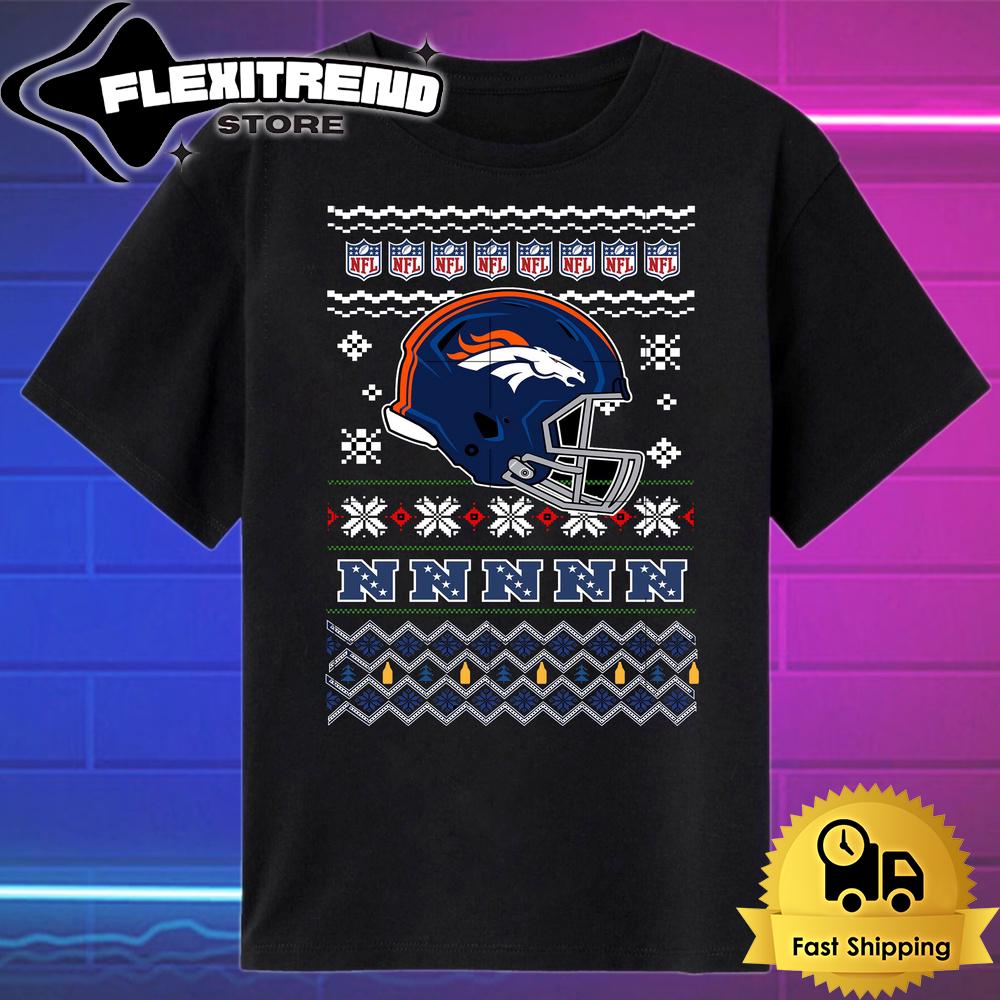 Nfl Denver Broncos Helmet Christmas T Shirt