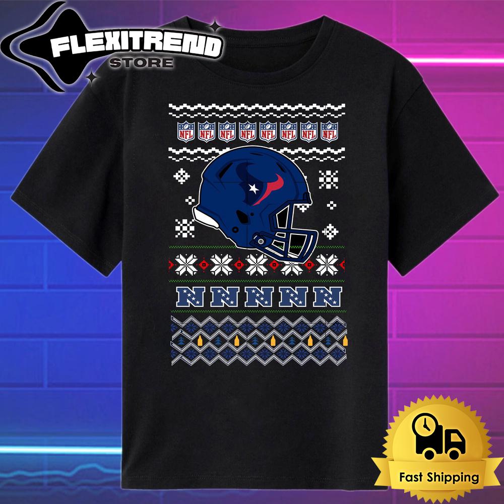 NFL Houston Texans Helmet Christmas T Shirt