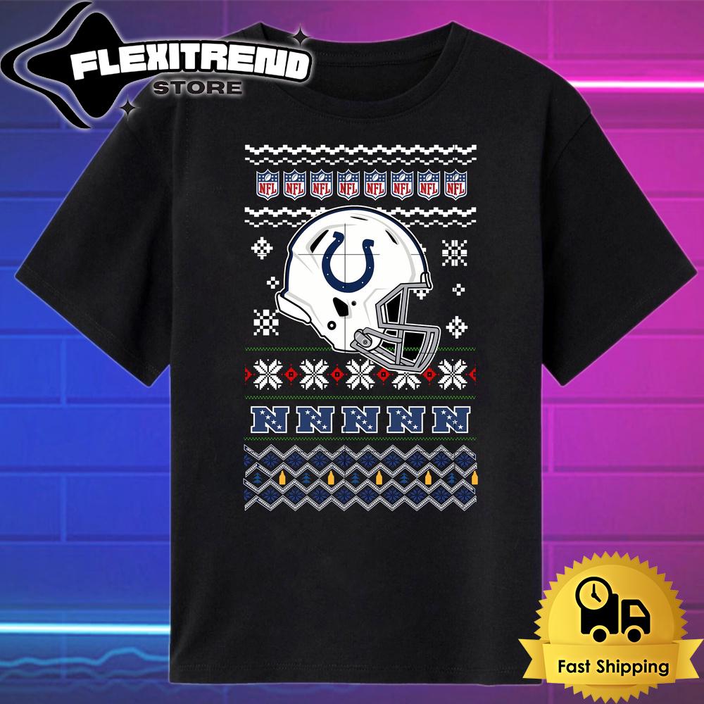 NFL Indianapolis Colts Helmet Christmas T Shirt