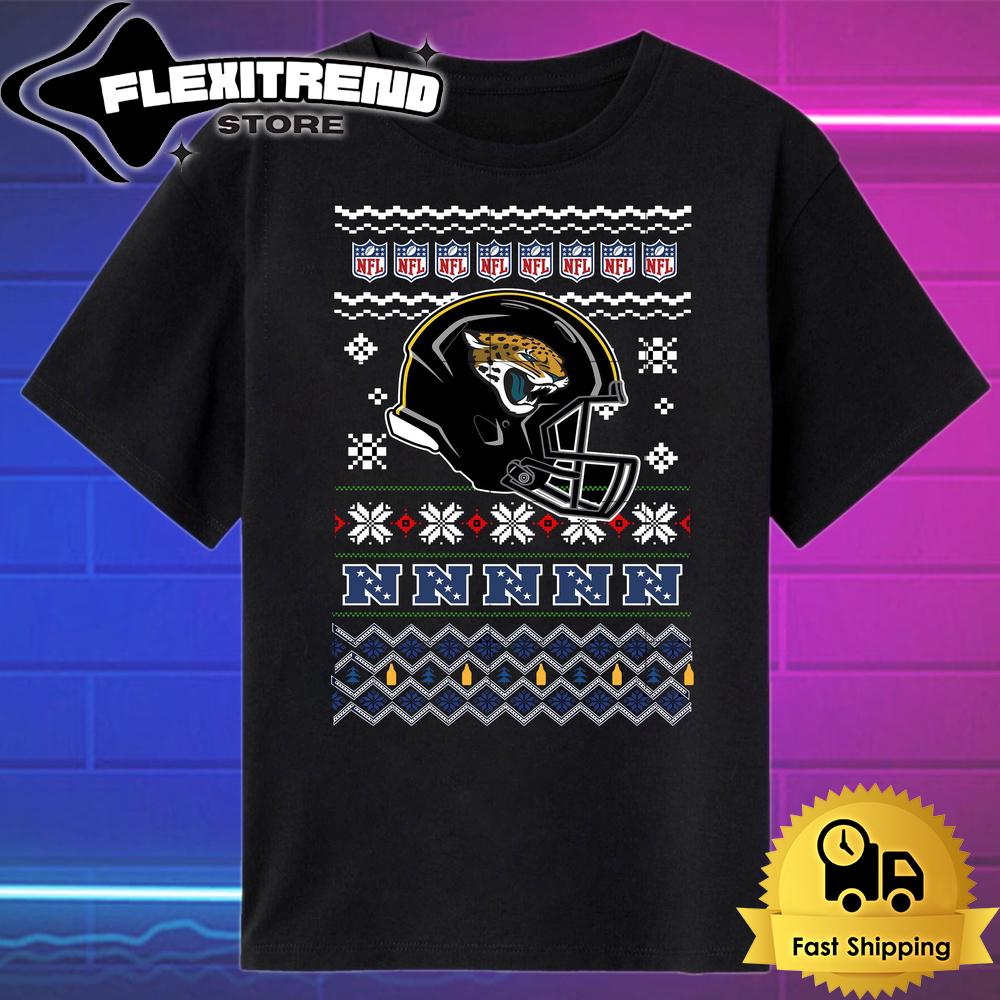 NFL Jacksonville Jaguars Helmet Christmas T Shirt