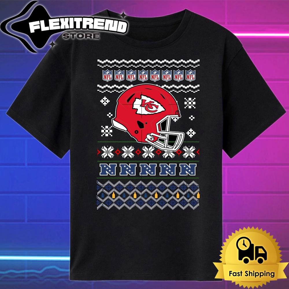 NFL Kansas city chiefs Helmet Christmas T Shirt