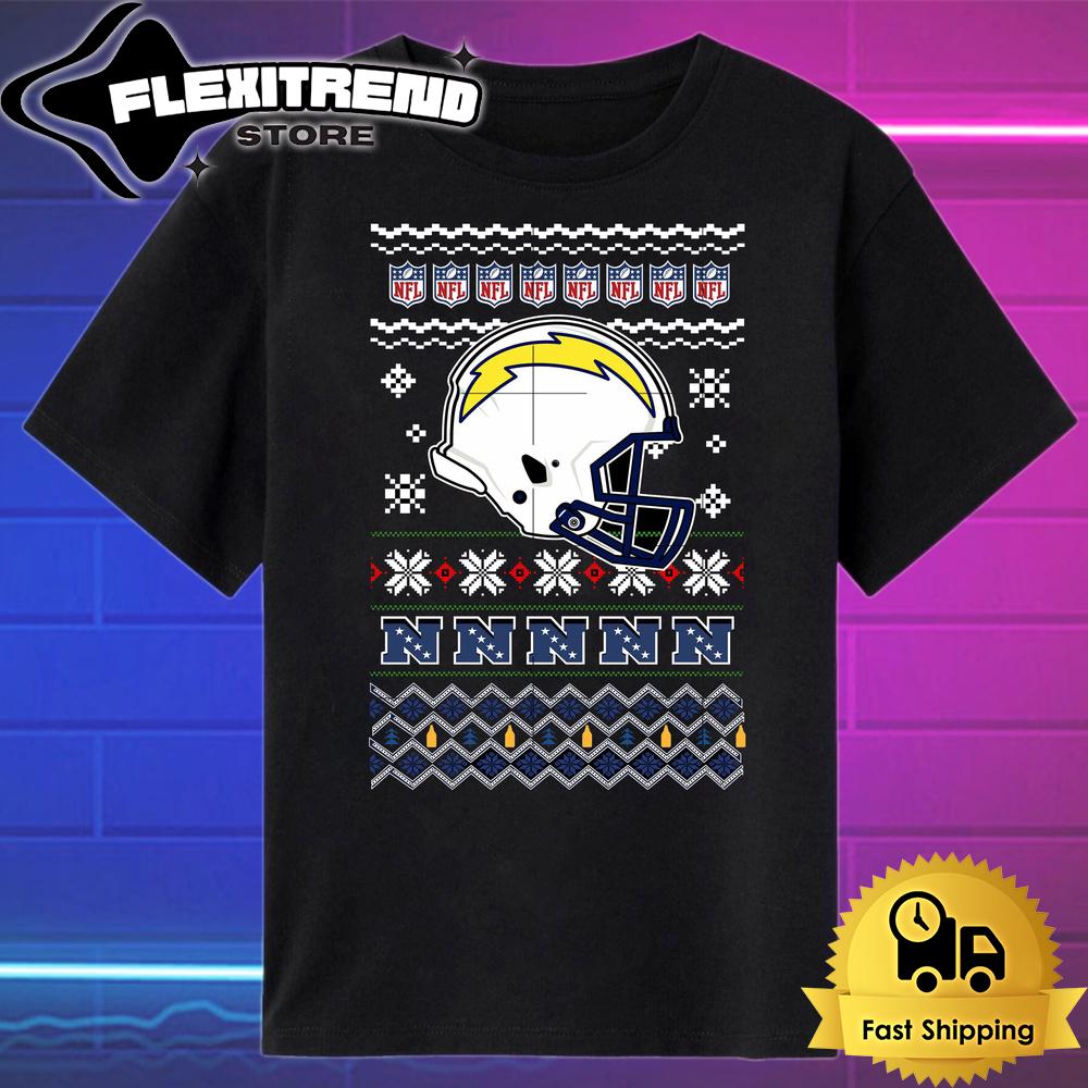 NFL Los Angeles Chargers Helmet Christmas T Shirt