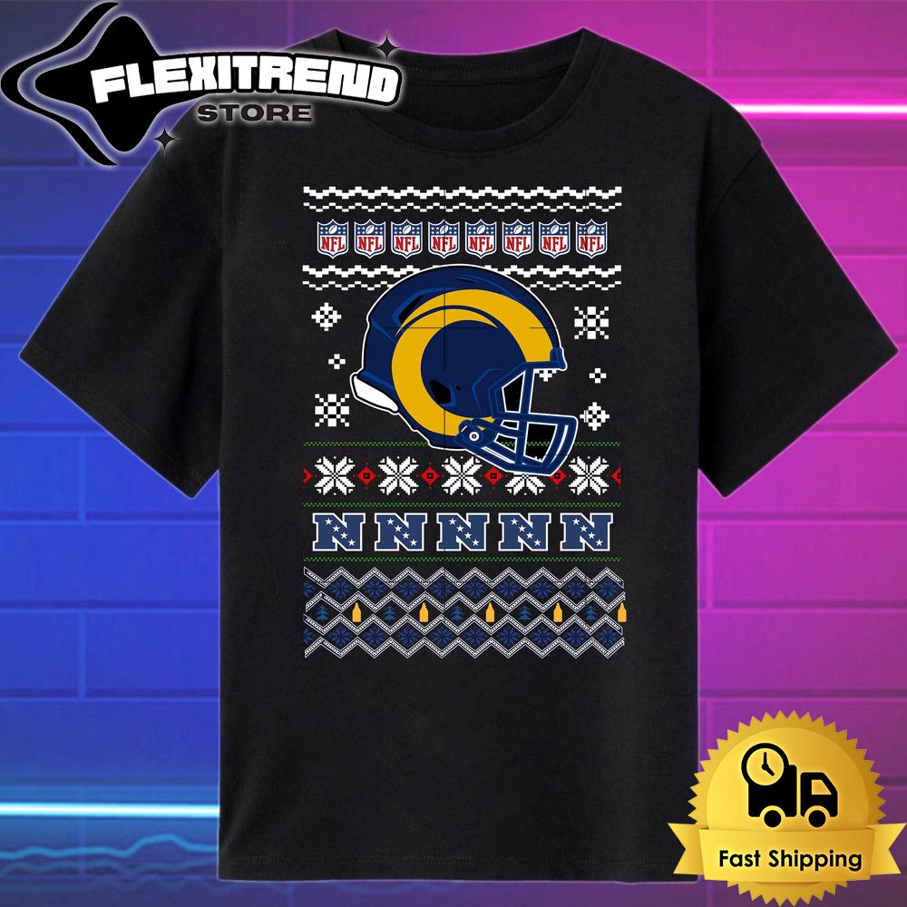 NFL Los Angeles Rams Helmet Christmas T Shirt