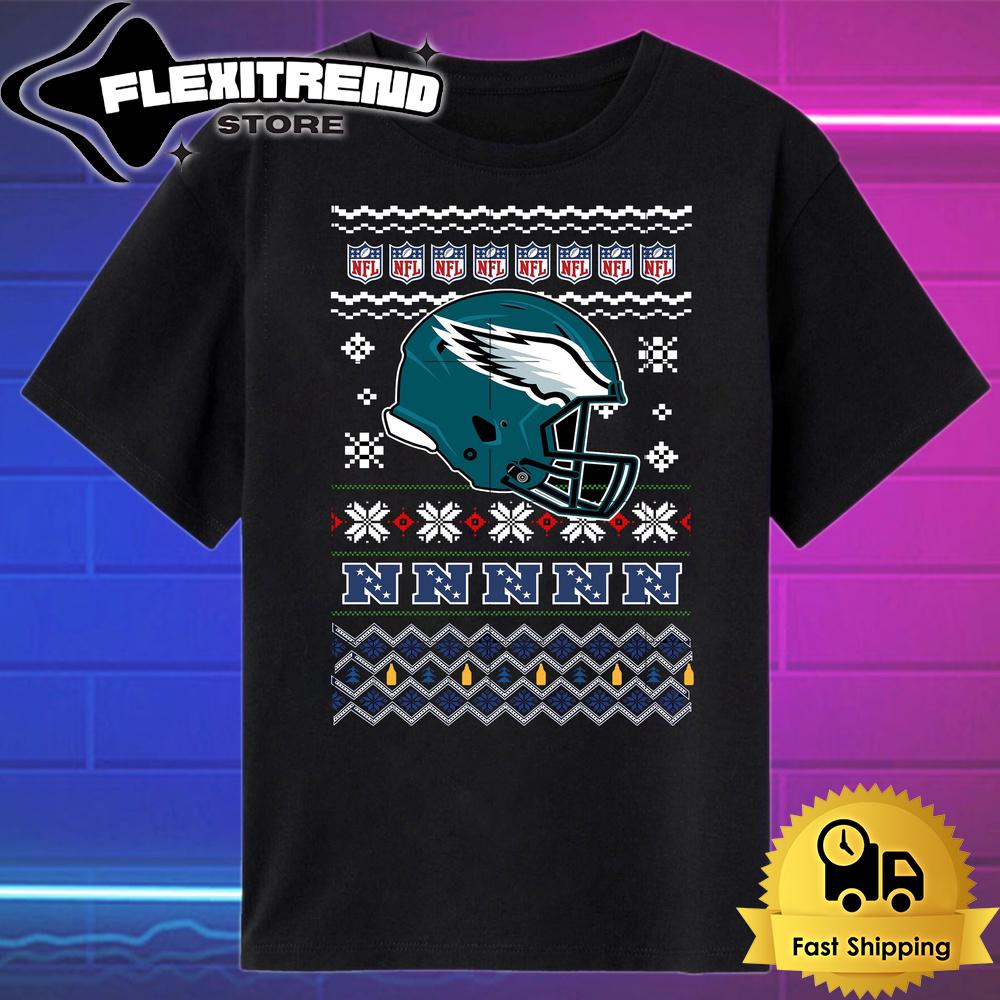 NFL Philadelphia Eagles Helmet Christmas T Shirt