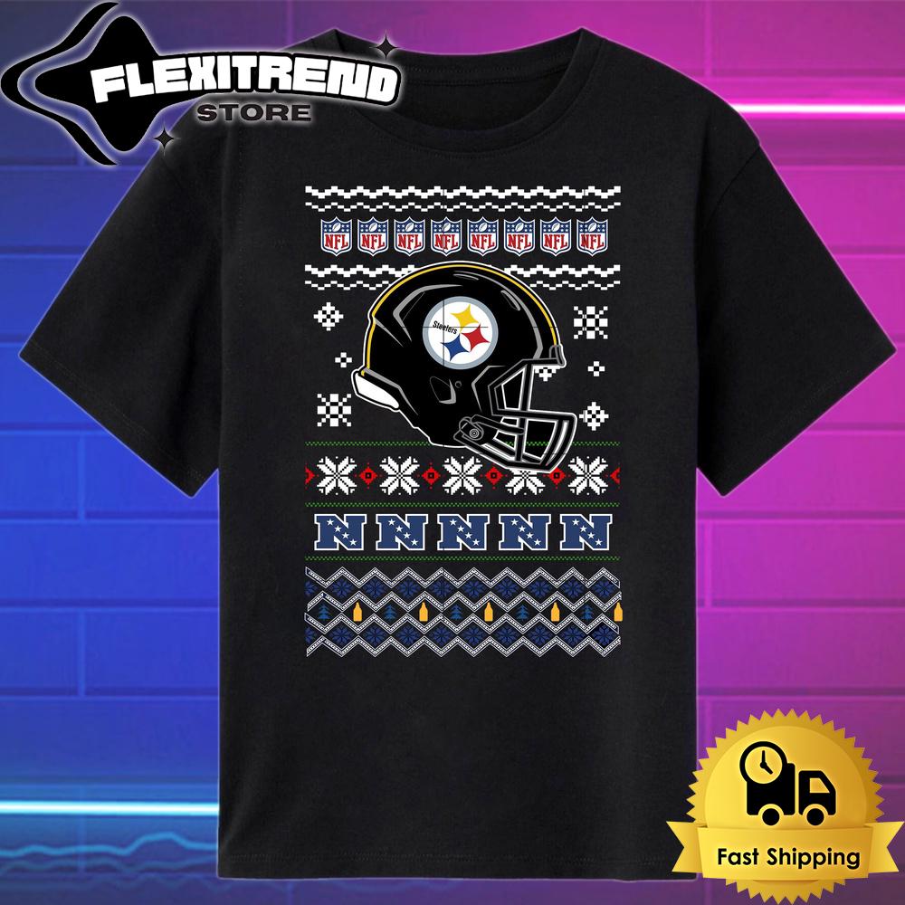 NFL Pittsburgh Steelers Helmet Christmas T Shirt