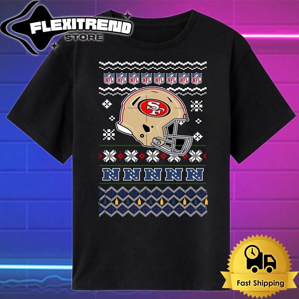 NFL San Francisco 49ers Helmet Christmas T Shirt