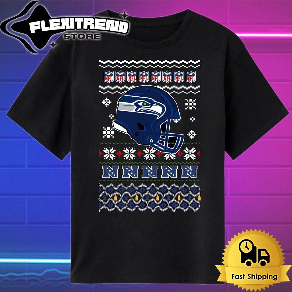 NFL Seattle Seahawks Helmet Christmas T Shirt