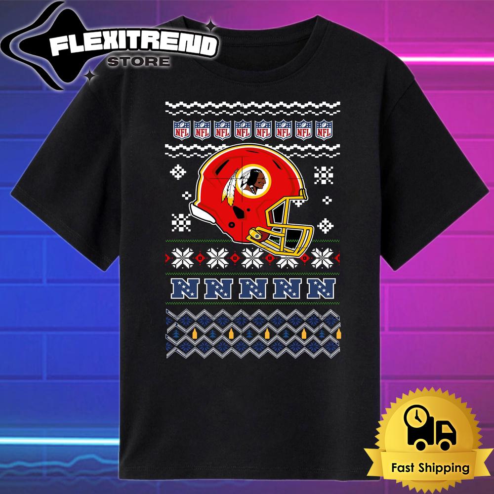 NFL Washington Commanders Helmet Christmas T Shirt