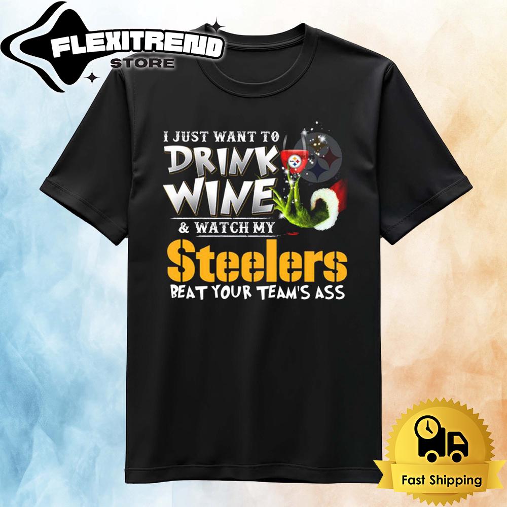 Pittsburgh Steelers I Just Want To Drink Wine T Shirt