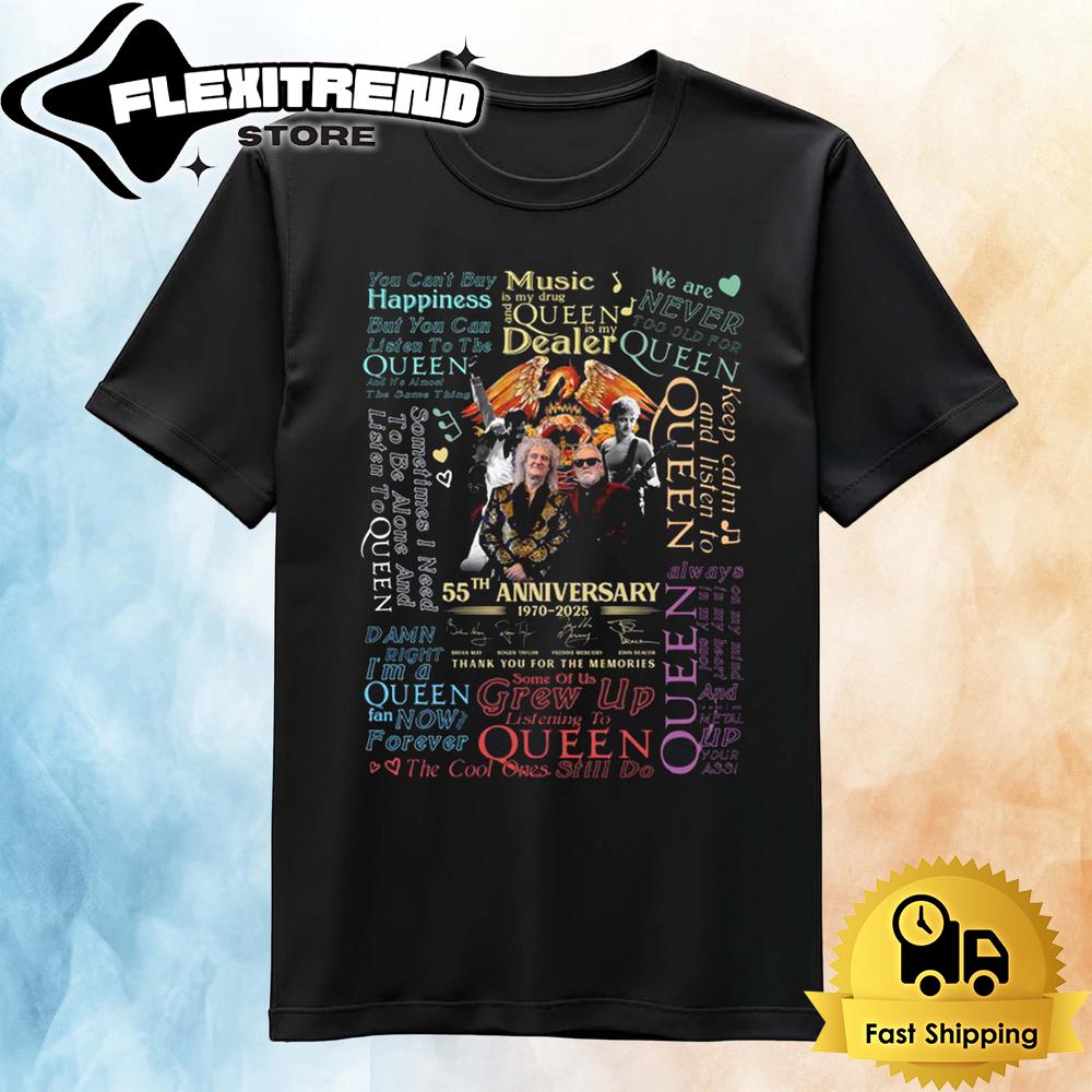 Queen Band 55th Anniversary Signature Thank You For The Memories T Shirt