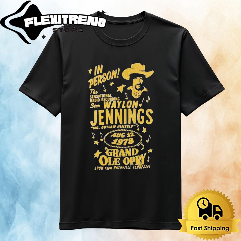 Waylon Jennings In Person The Sensational Radio Recording T Shirt