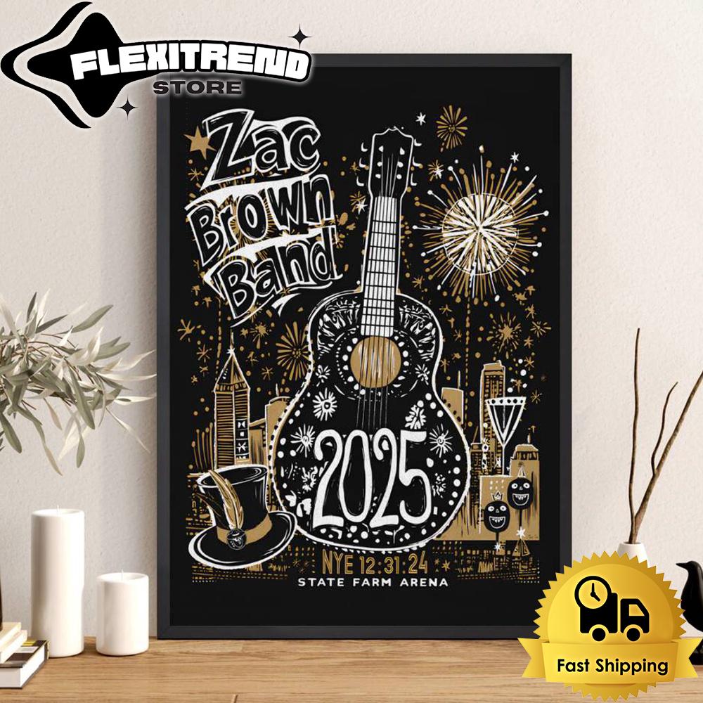 Zac Brown Band Tour At State Farm Arena Atlanta, Ga On Dec 12 2024 Poster Canvas